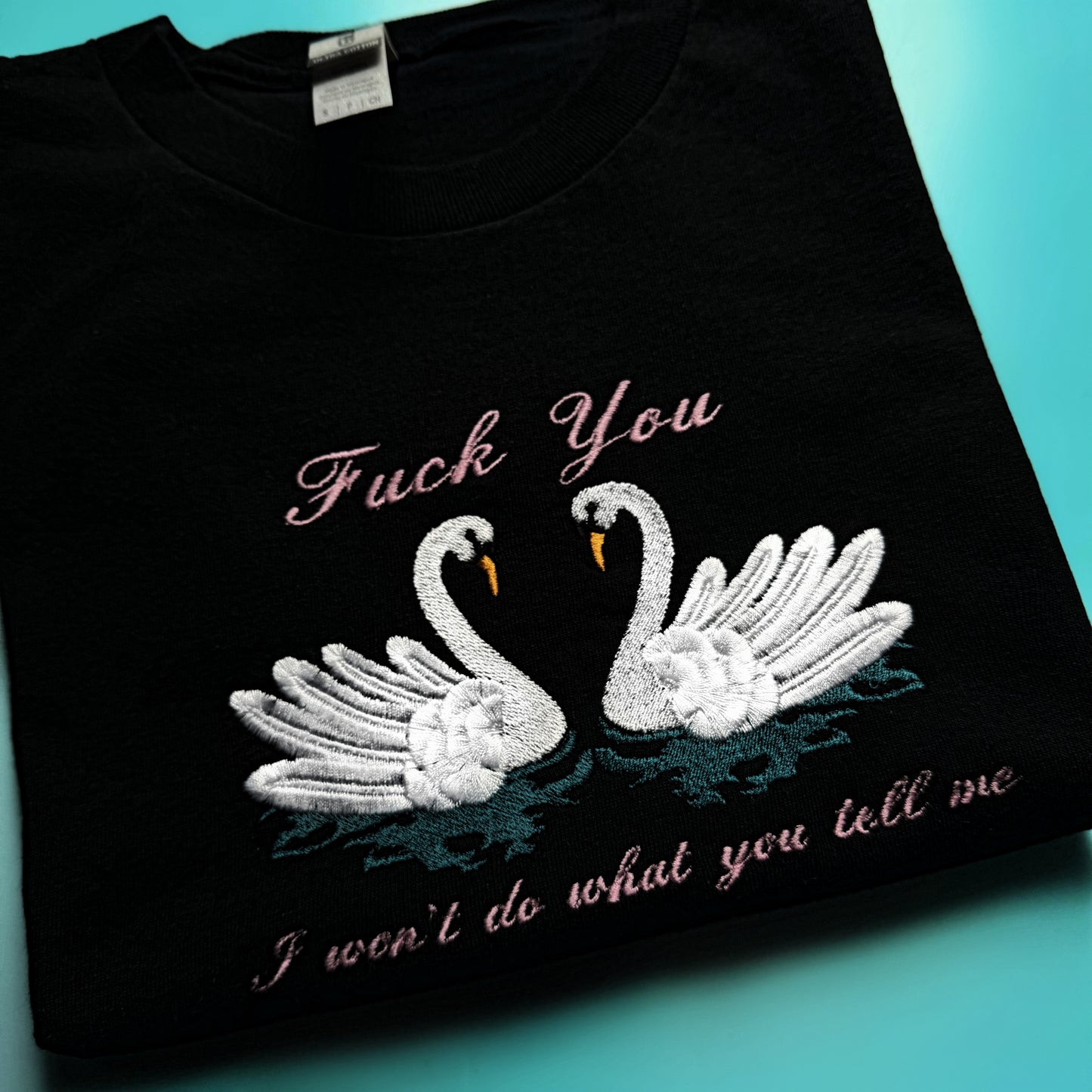 Double Swan Print - Unisex Embroidered T-shirt