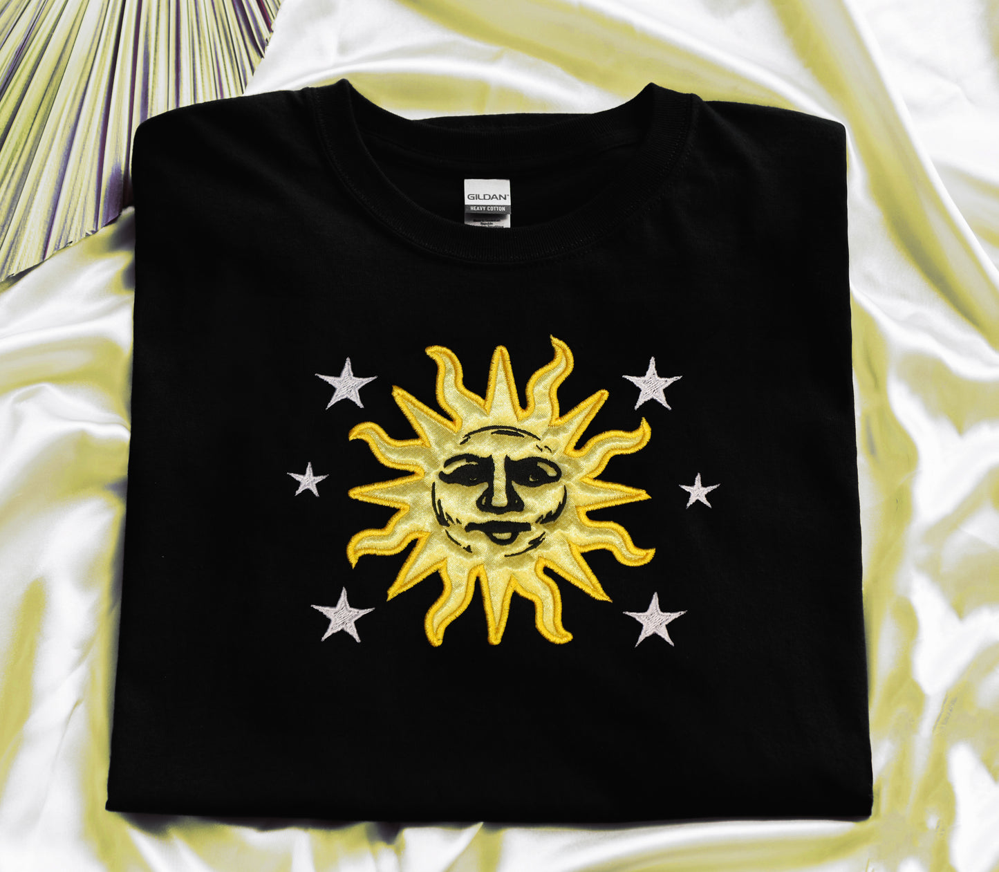 Satin Sun and Stars - Handmade Unisex Tshirt