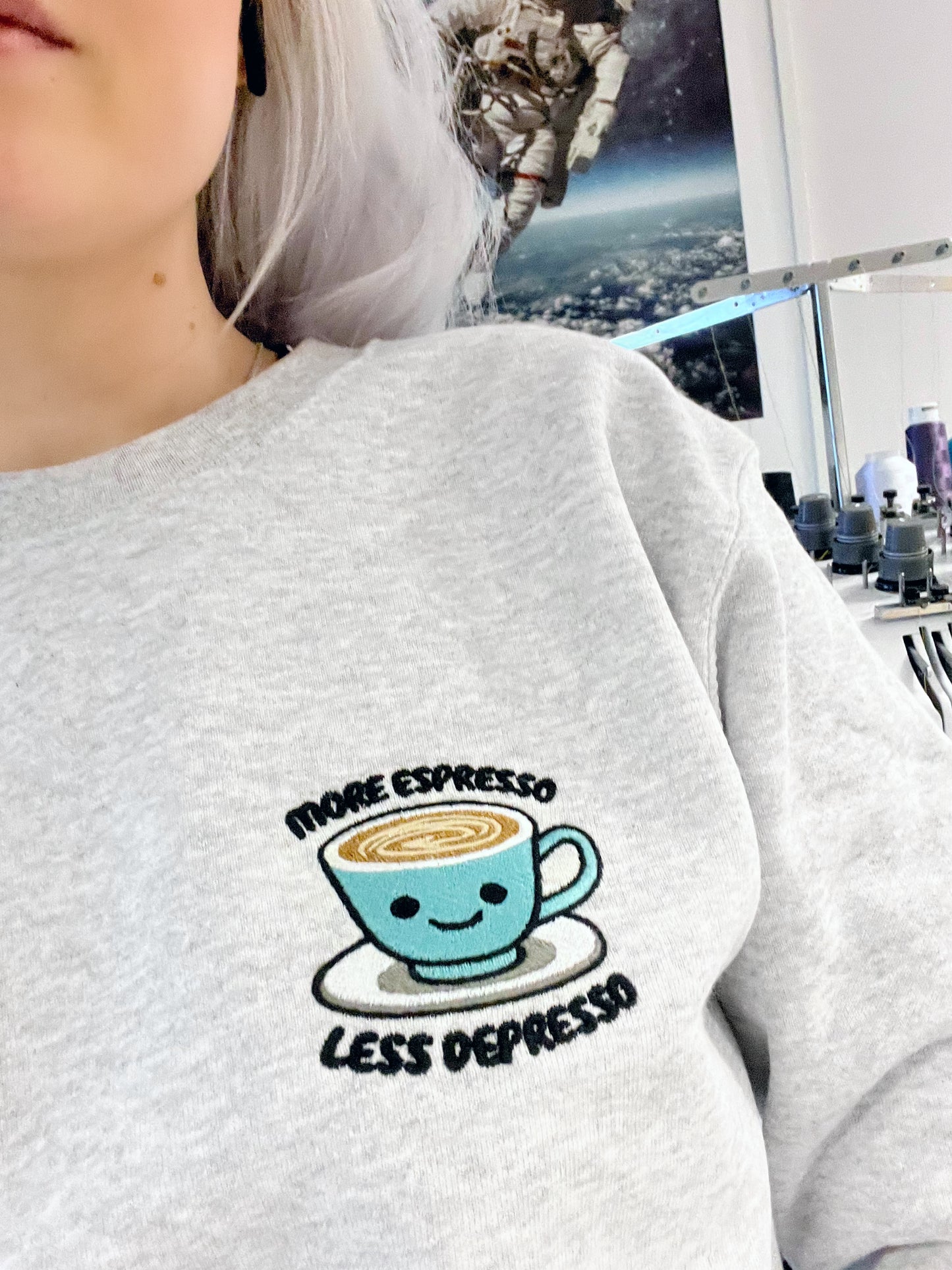 More Espresso - Embroidered Unisex Sweaters