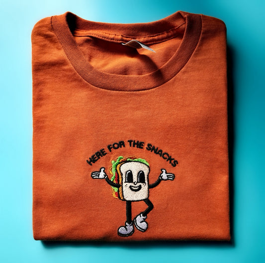 Here For The Snacks - Rust Unisex Tshirts