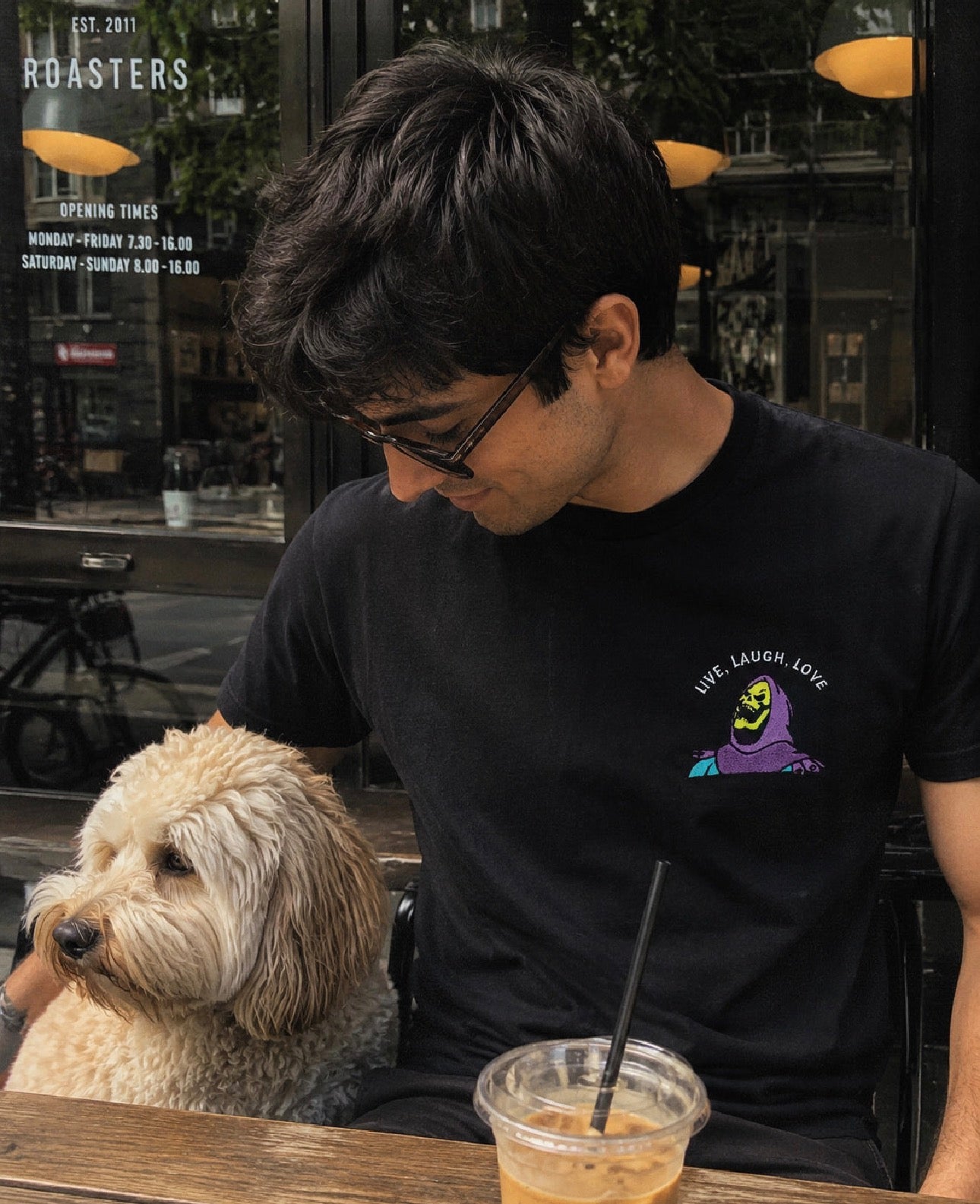 Live, Laugh, Love - Unisex Embroidered Print. Black/White/Grey