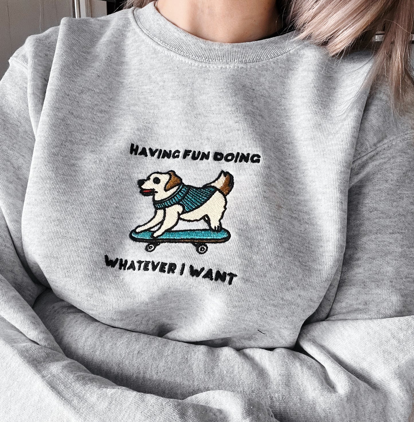 Having Fun - Embroidered Unisex Sweaters