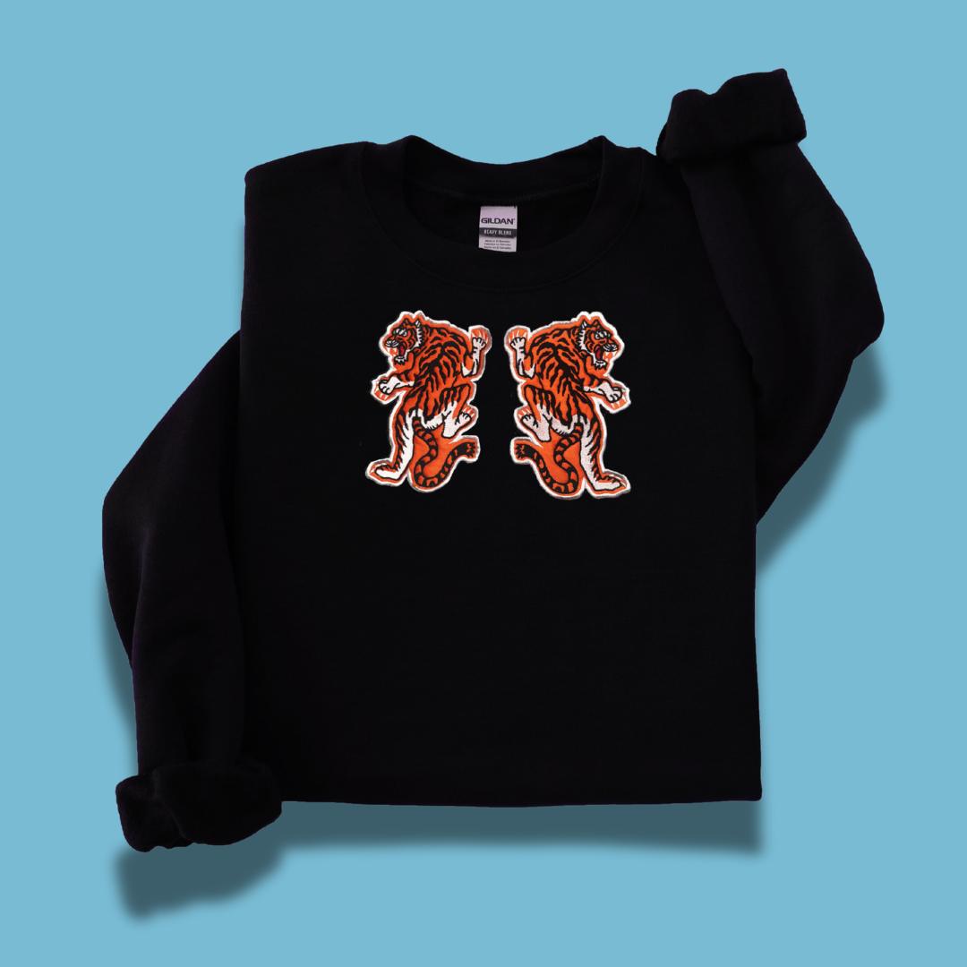 Satin Tiger Applique - Unisex sweaters