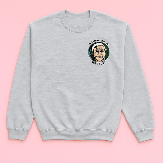 In Attenborough We Trust - Embroidered Unisex Sweaters