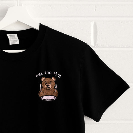 Eat The Rich  - Unisex Embroidered Tshirts