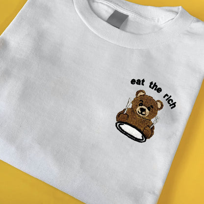 Eat The Rich  - Unisex Embroidered Tshirts