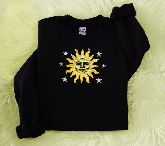 Satin Sun and Stars - Handmade Unisex Sweater