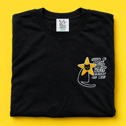 Please Be Gentle With Me, I Am Really Trying My Best - Abbie Rosie Embroidered Tee