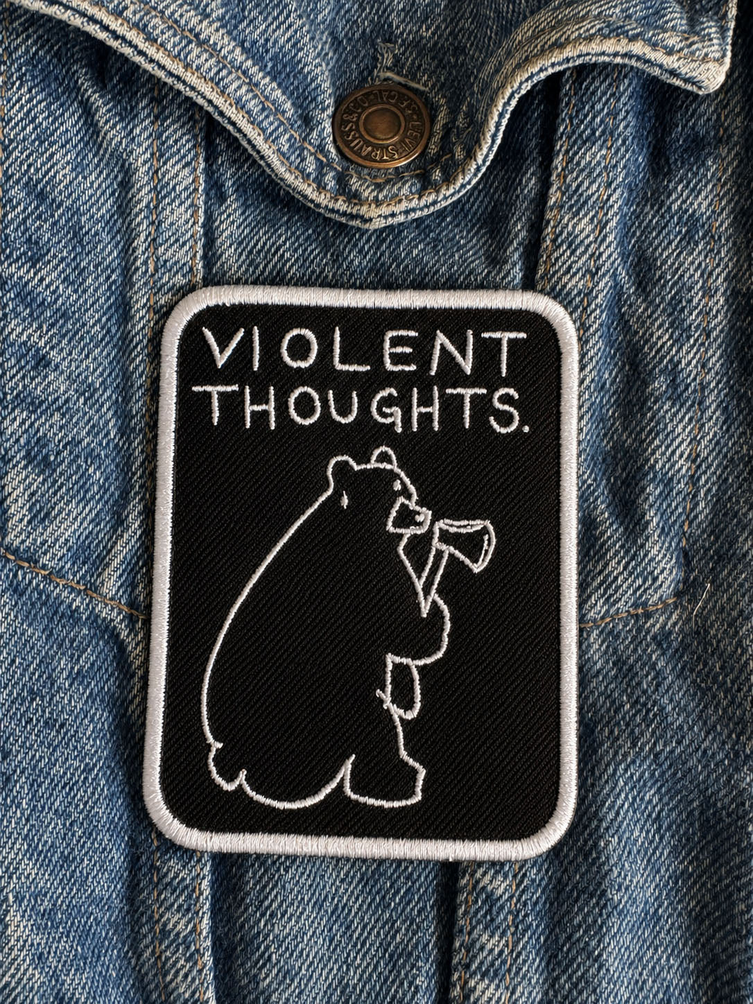 🪓 “VIOLENT THOUGHTS” - Iron On Patch
