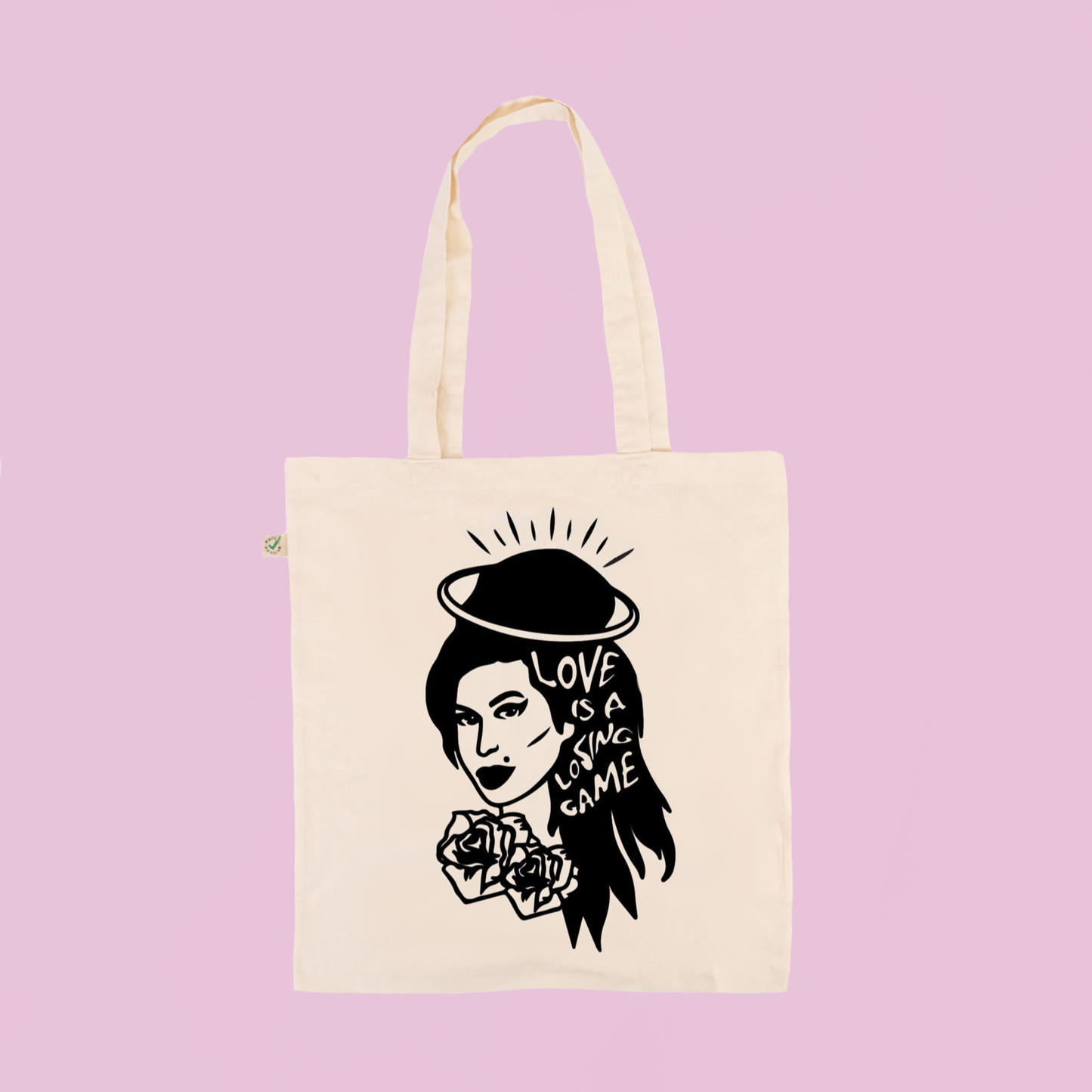 Love is a Losing Game. Earth Positive Ethical tote.