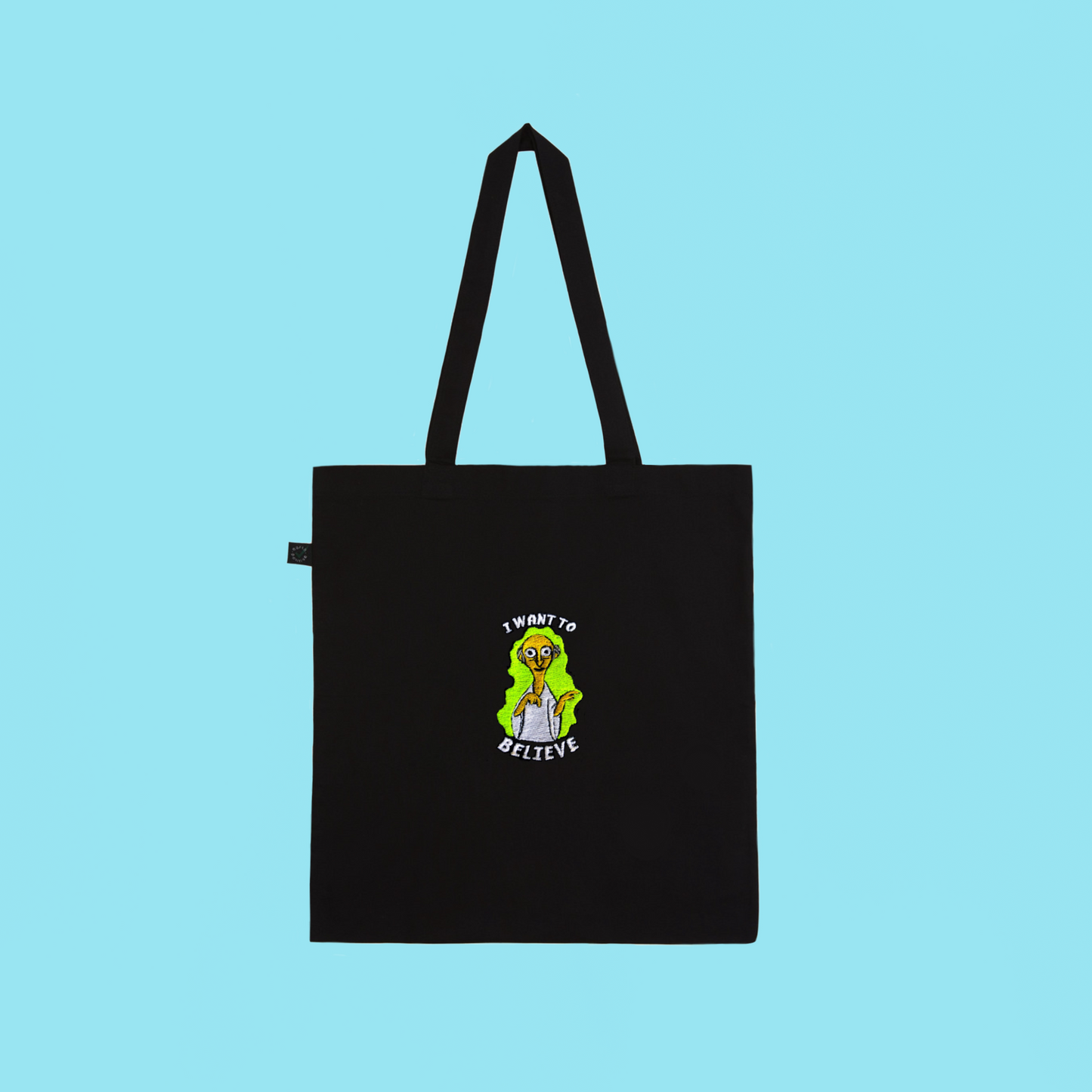 I Want To Believe- Embroidered Earth Positive Ethical tote