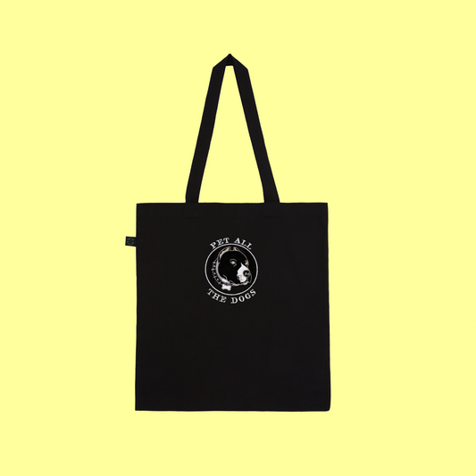Pet All The Dogs  - Embroidered Earth Positive Ethical tote