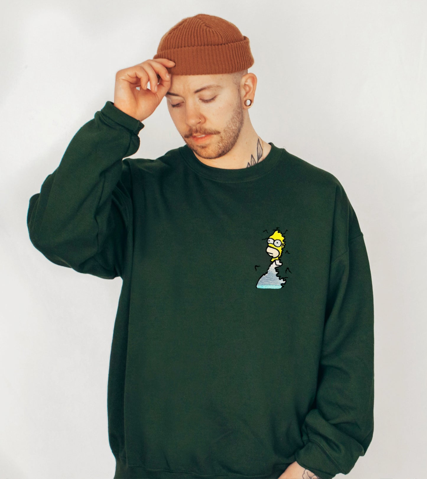 Disappearing Into Bushes - Embroidered Unisex Sweaters