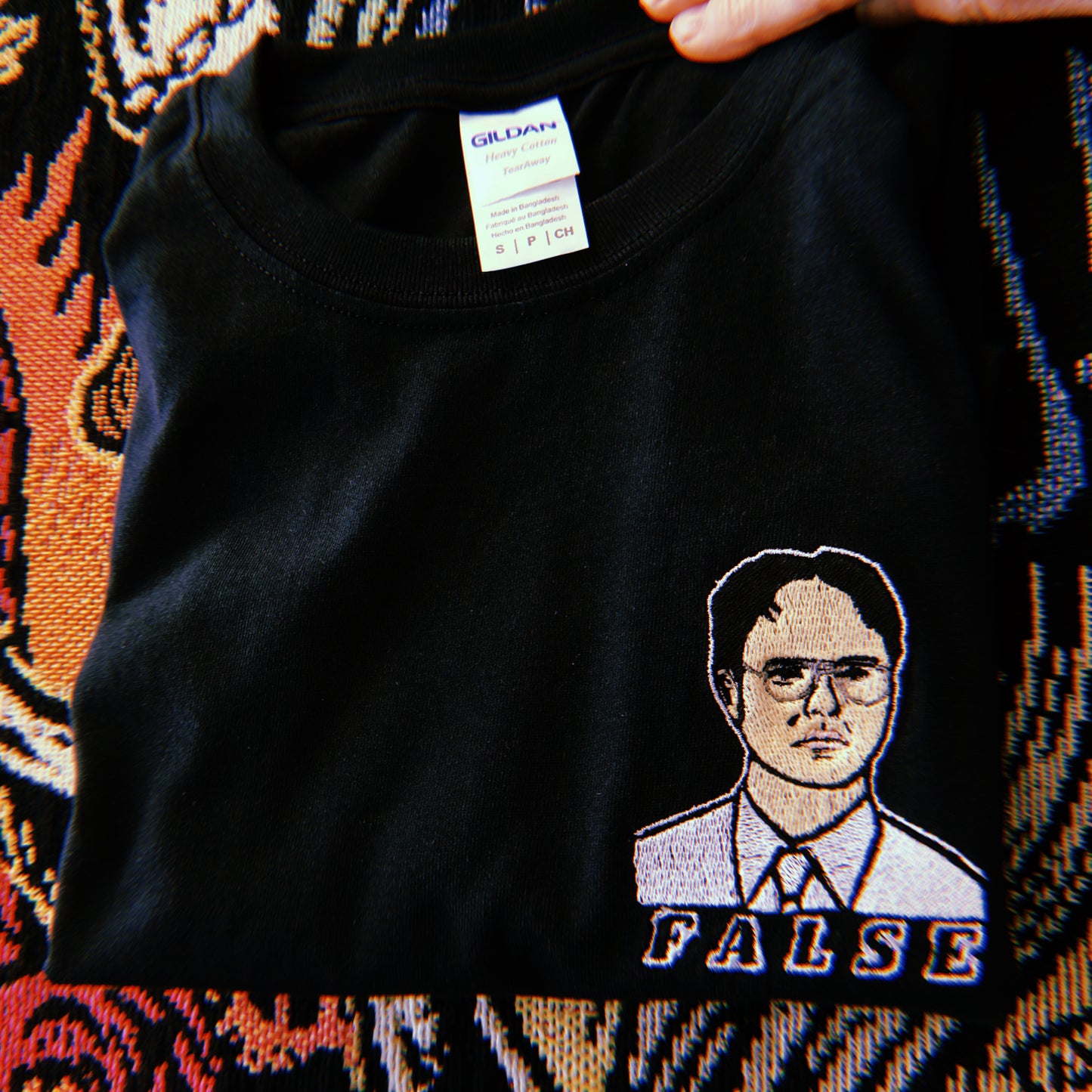 Dwight Scrute - Grey/Black/White - Unisex Embroidered Print