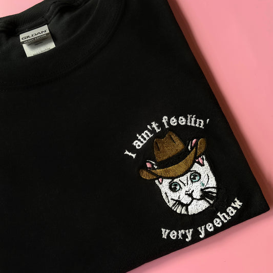 Yeehaw Cat - Unisex Embroidered Tee