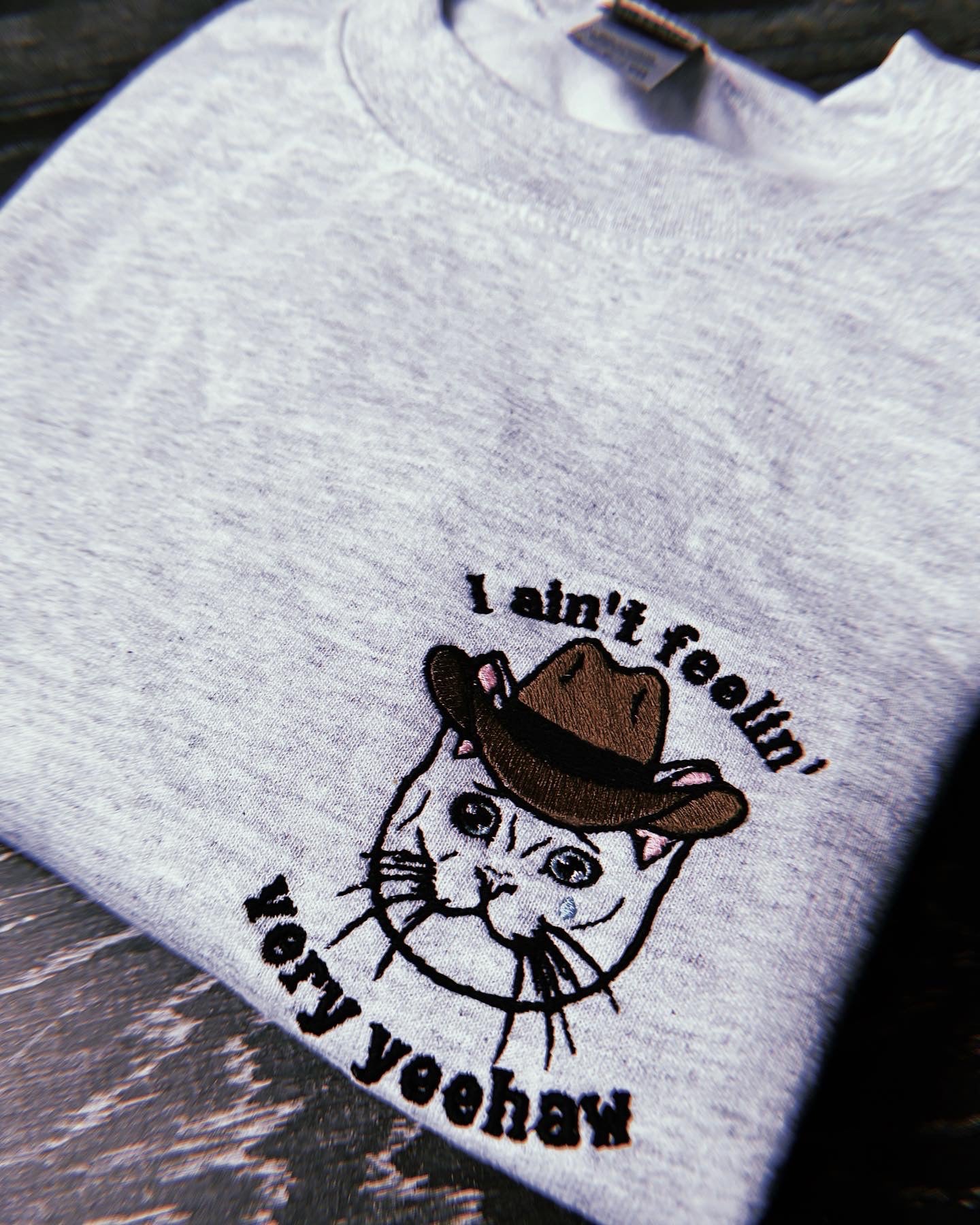 Yeehaw Cat - Embroidered Unisex Sweaters