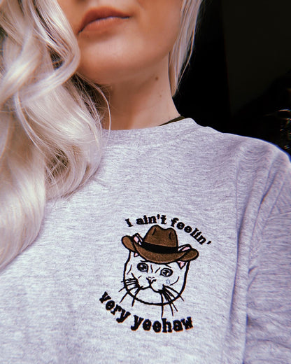 Yeehaw Cat - Embroidered Unisex Sweaters