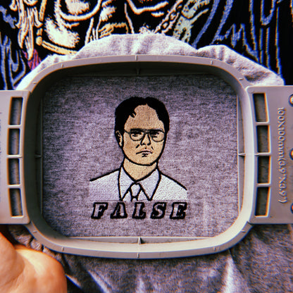 Dwight Scrute - Grey/Black/White - Unisex Embroidered Print