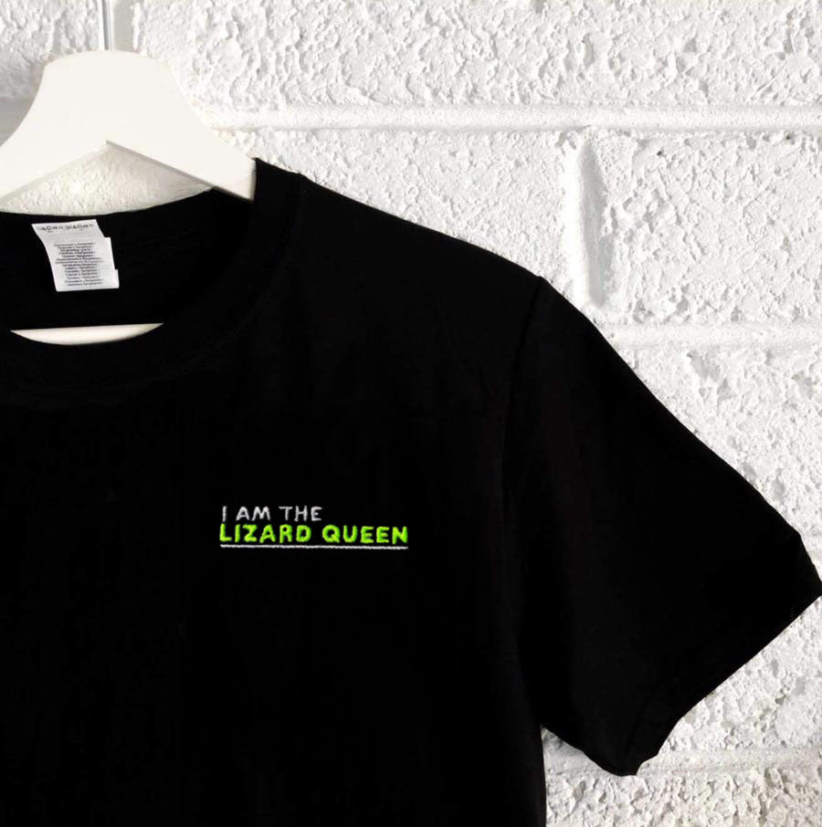 I Am The Lizard Queen - Black/White/Grey Tshirt