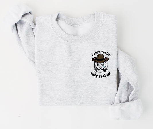 Yeehaw Cat - Embroidered Unisex Sweaters